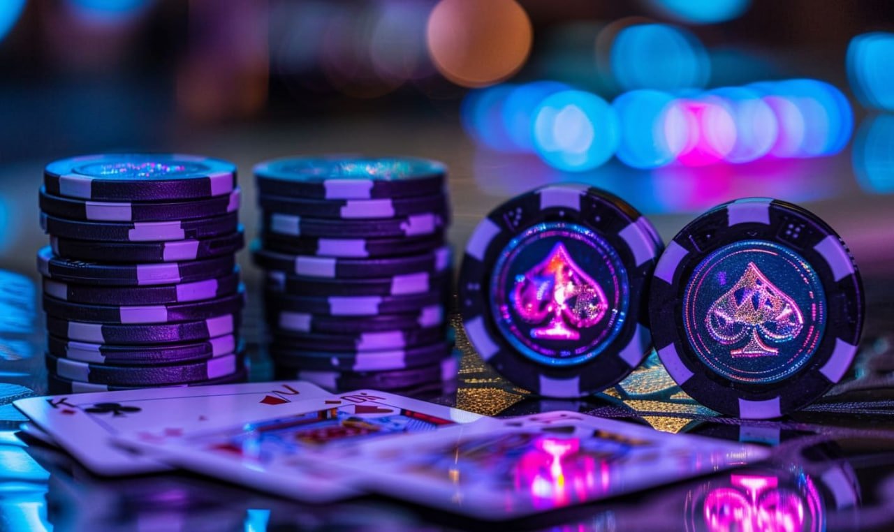 Meja permainan bingo dengan angka dan pemain berinteraksi